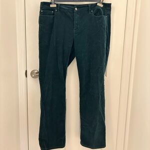 Ann Taylor Signature Fit Dark Teal Corduroy Pants, Sz 16